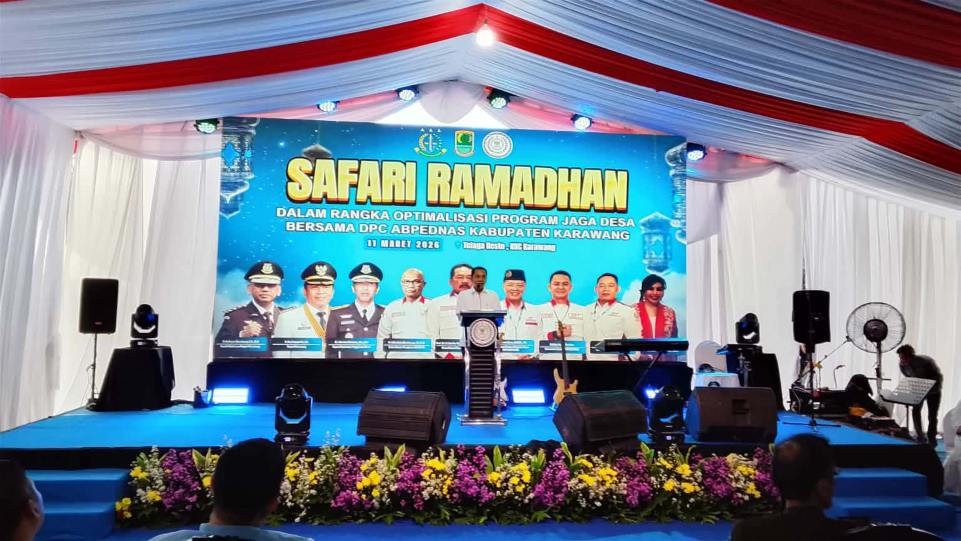 Suasana acara Safari Ramadhan dalam rangka optimalisasi Program Jaga Desa bersama DPC ABPEDNAS Kabupaten Karawang. (Dok. Istimewa)